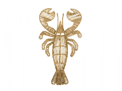 Lobster shaped seagrass wall decor